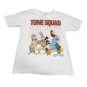 Space Jam Tune Squad Shirt Kids 14-16 White Looney Tunes Basketball Graphic Tee